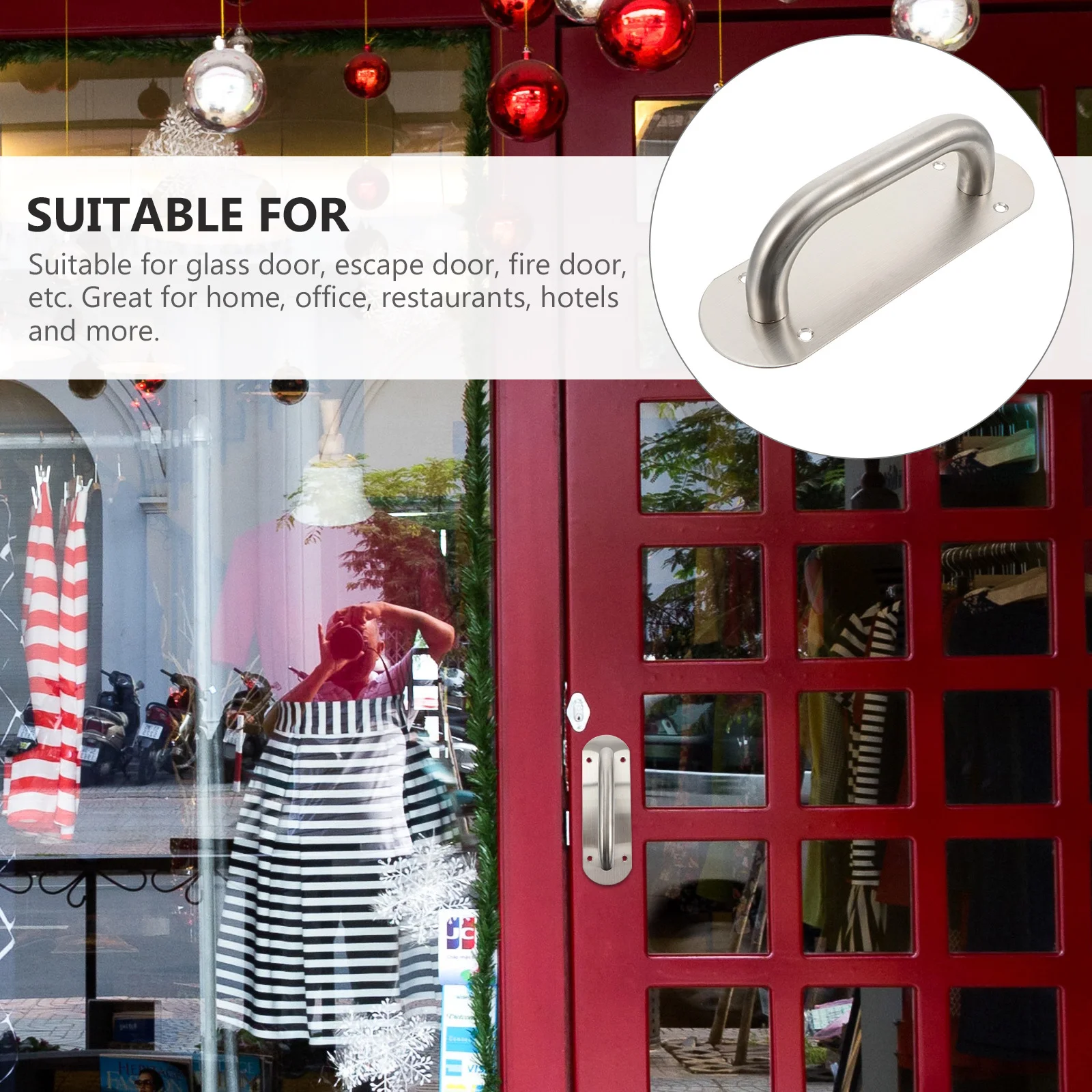 

Oval Steel Security Handle Fire Pull Knob Stainless Steel Knob Home Office Door Grab Bar Hotel Door Pull Handle