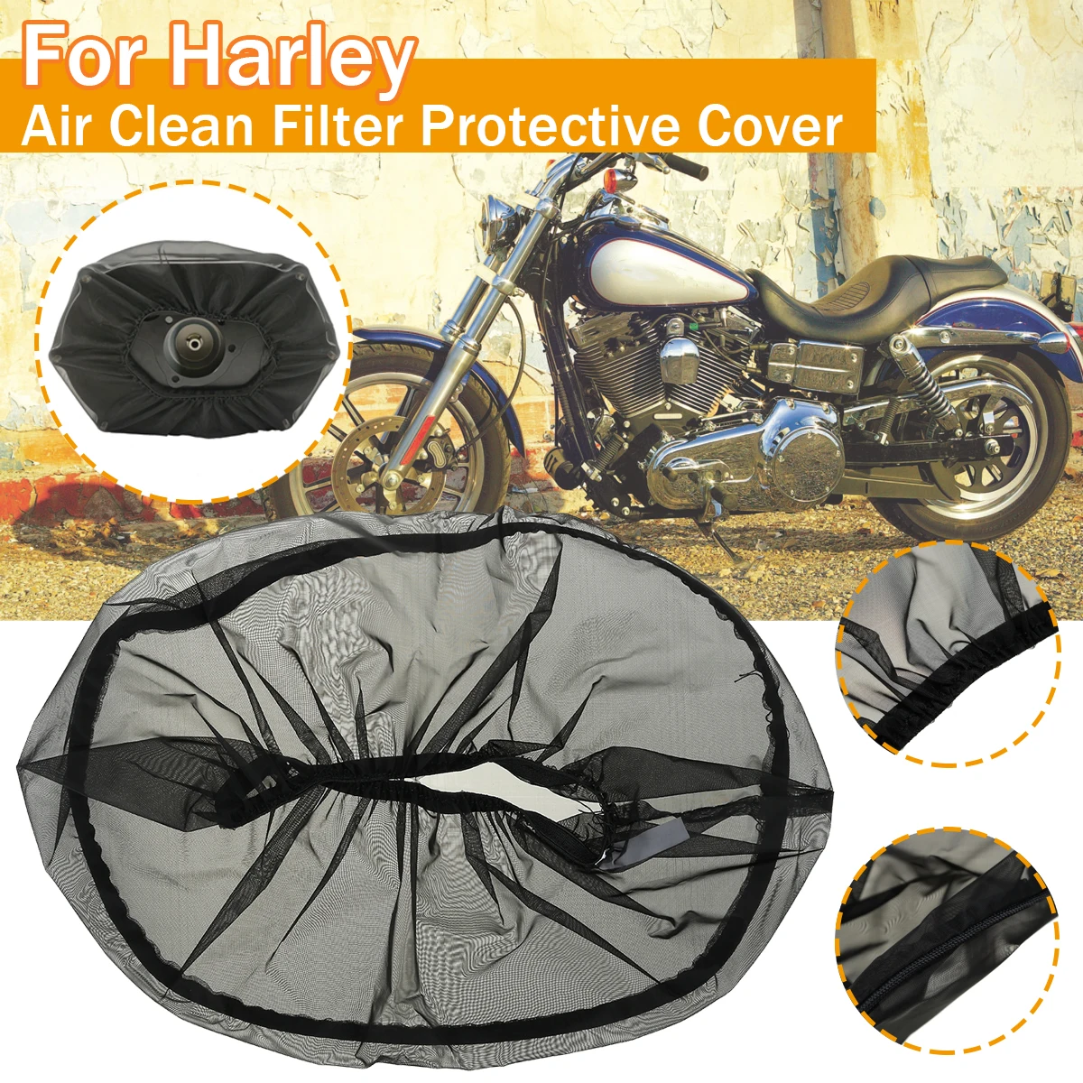 Motorcycle Air Cleaner Filter Rain Sock Dustproof Black Cover For Harley Touring Road Glide Dyna Sportster XL Softail Fat Boy