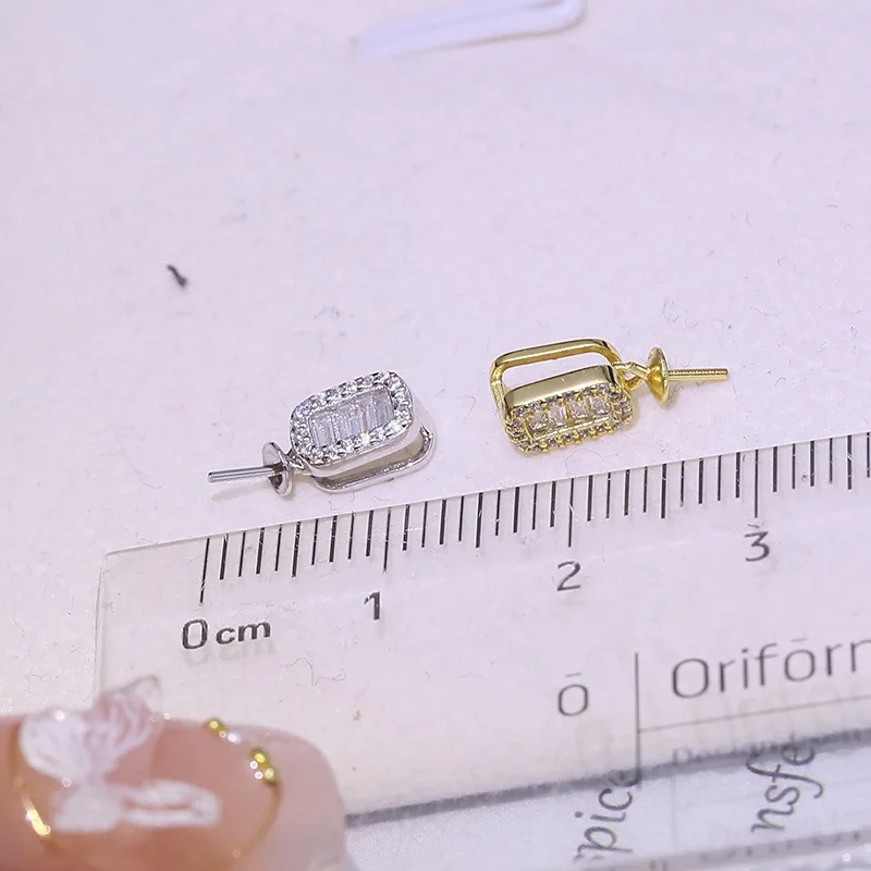 قلادة حساسة فارغة S925 فضة قاعدة تركيب متعددة الاستخدامات لإبداعات اللؤلؤ والأحجار الكريمة DIY #4