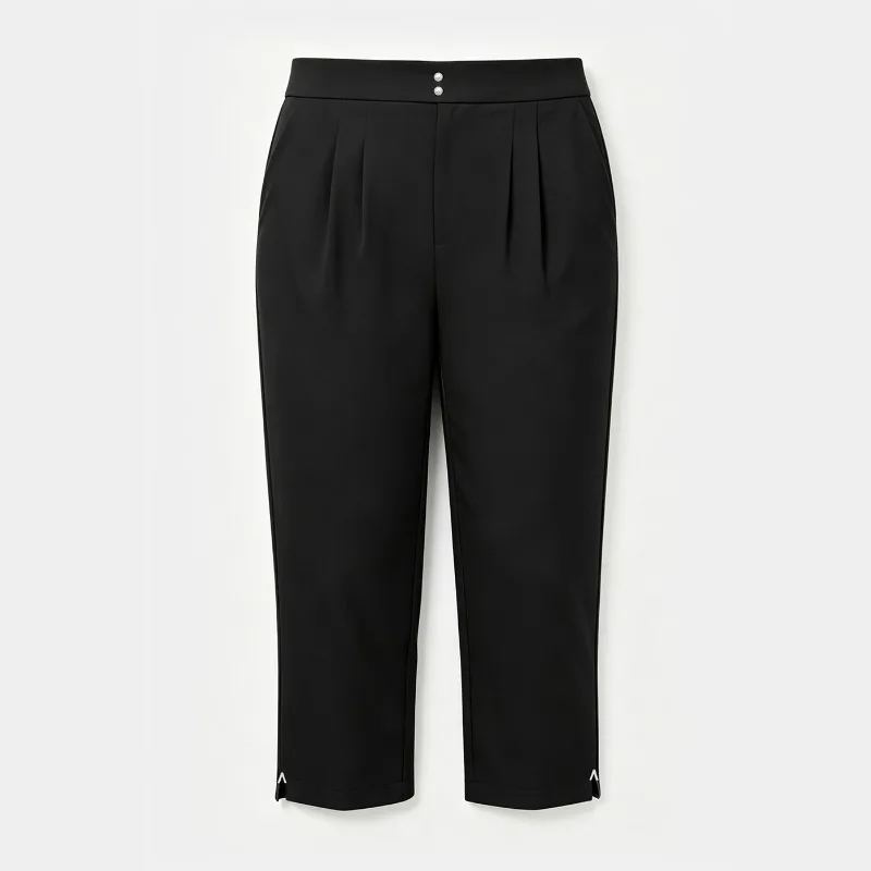 Summer Girls Capri Shorts Thin Black khaki High Waisted Plus Size 7XL 6XL 5XL Woman Office Lady Female Slim Fit Cropped Trousers view 4