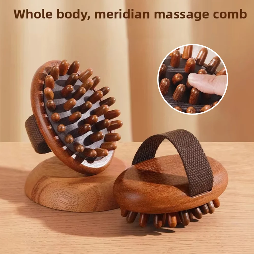 

New Multi-Functional Massage Comb Handheld Wooden Body Dredge Brush Portable Meridian Brush Head Scalp Massage