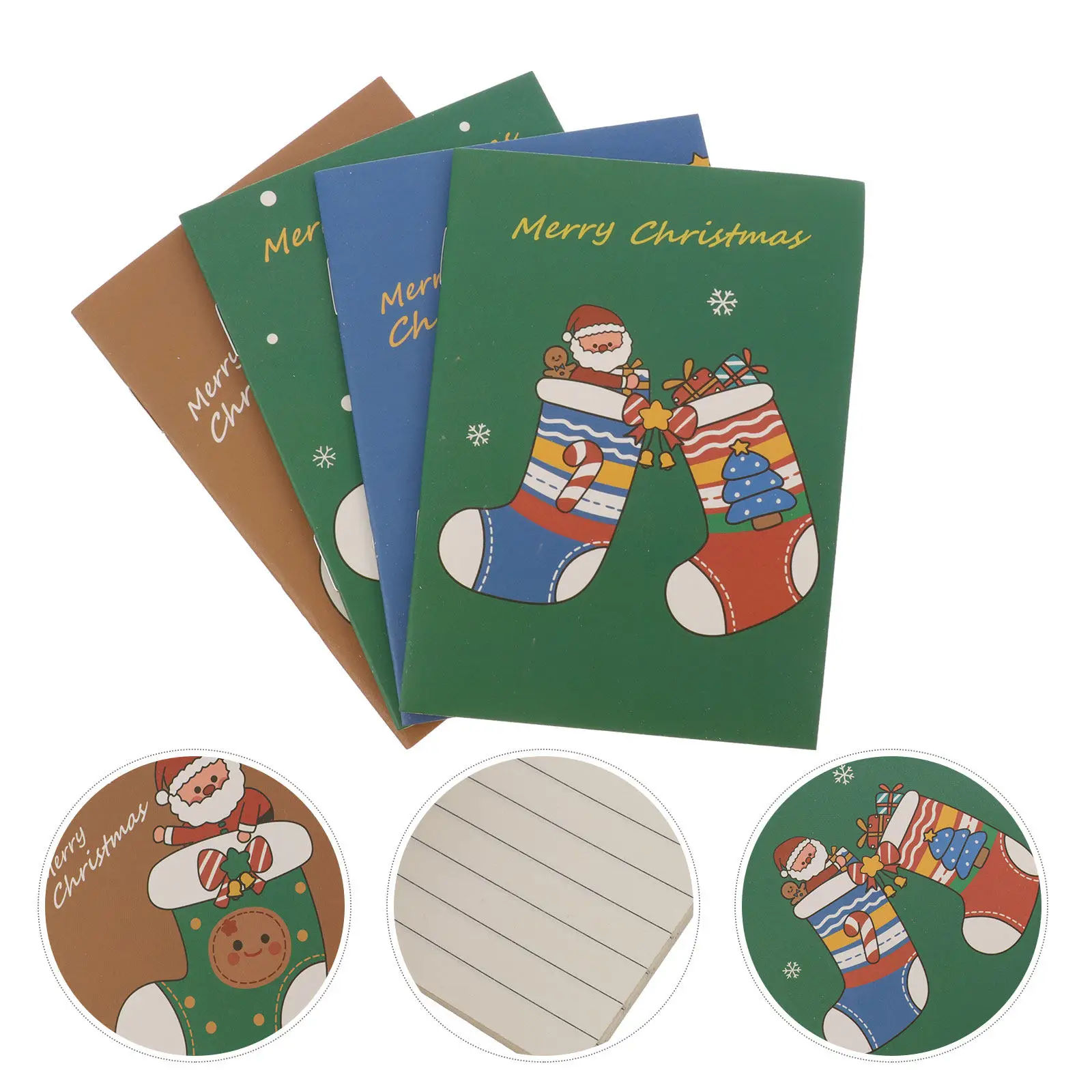 

24pcs Christmas Notebook Pocket Size Bright Color Design For Diary Travel Journal Poetry Writing Student Office Stationery