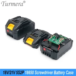 Turmera 18V 21V 5S2P Screwdriver Battery Case 10X 18650 Battery Holder 5S 35A BMS Weld Nickel for 3Ah to 6Ah Electric Drill  Use