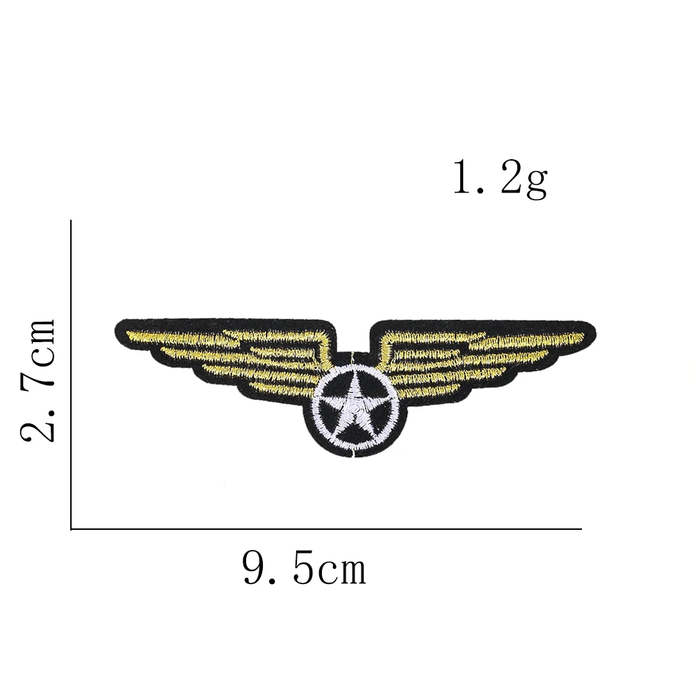 2 Stück Retro American Air Force Gestickter Aufnäher Sternflügel Stoffabzeichen Jacke Hut Mode Kleidung Rucksack Deko-Accessoire – Detail 3