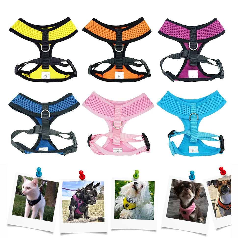 Paw Dog Harness Vest Breathable Adjustable For Puppy Small Medium Dogs Cat Collar Rope Outdoor Walking