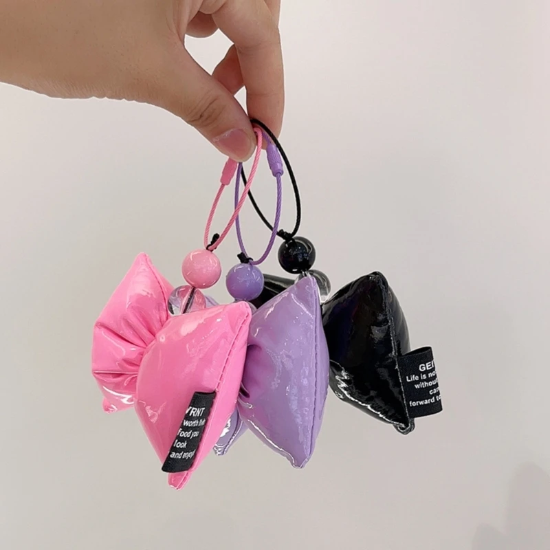 Durable Leather Bowknot Keychain Accessories Bowknot Phone Charm Phone Pendant Leather Bowknot Keychain for Any Occasion