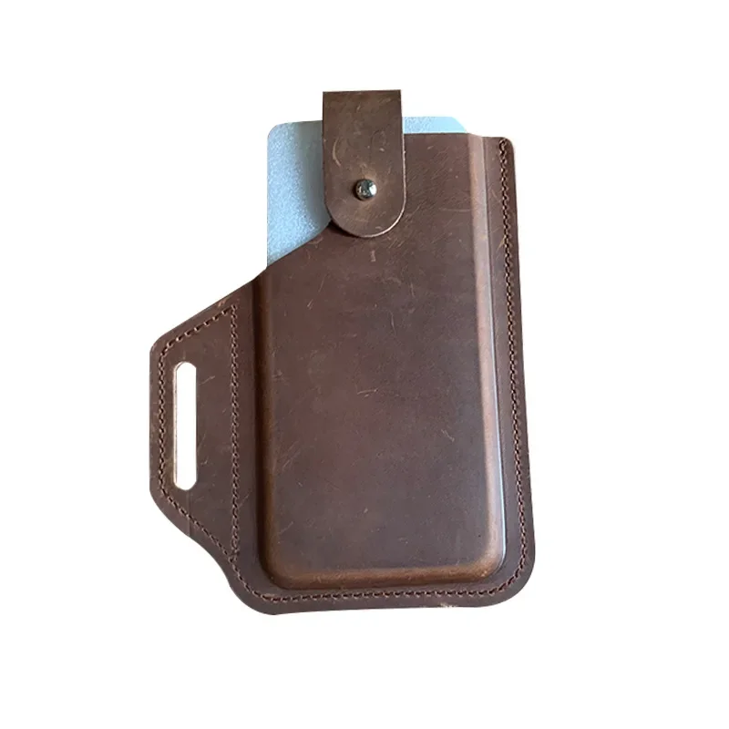 Genuine Leather Phone Pouch Case for  6-7.5 Inch  Cellphone Loop Holster Case Belt Waist Bag Phone Wallet Anti-theft belt bag 힙색