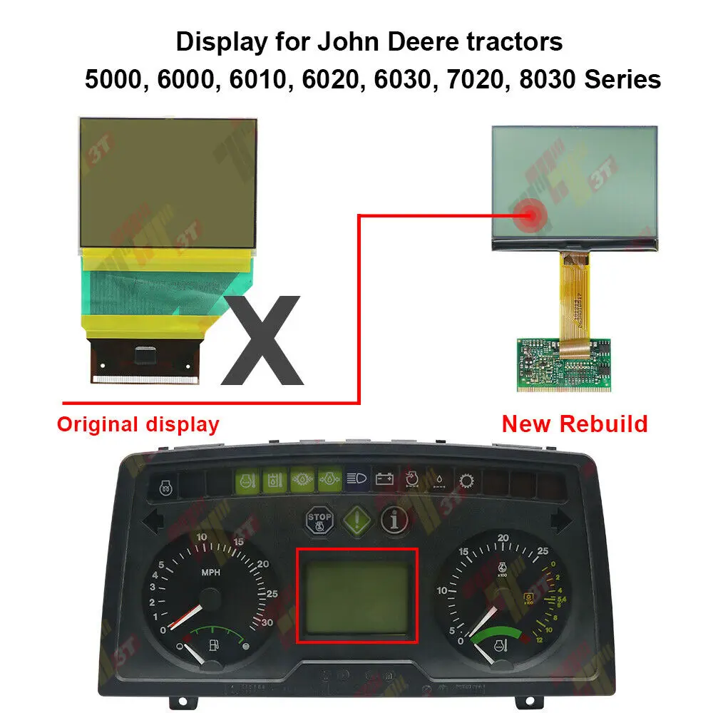 SPEEDO Display For John Deere Tractor BIF/ Dashboards Hour Meter lcd screen dead missing pixel repair