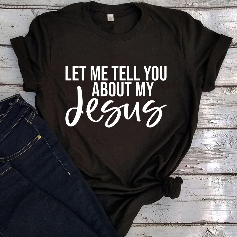 

Let Me Tell You about My Jesus Shirt Jesus Lover Shirt Religious Vintage Clothes Casual Church Day Tee Women Clothes M