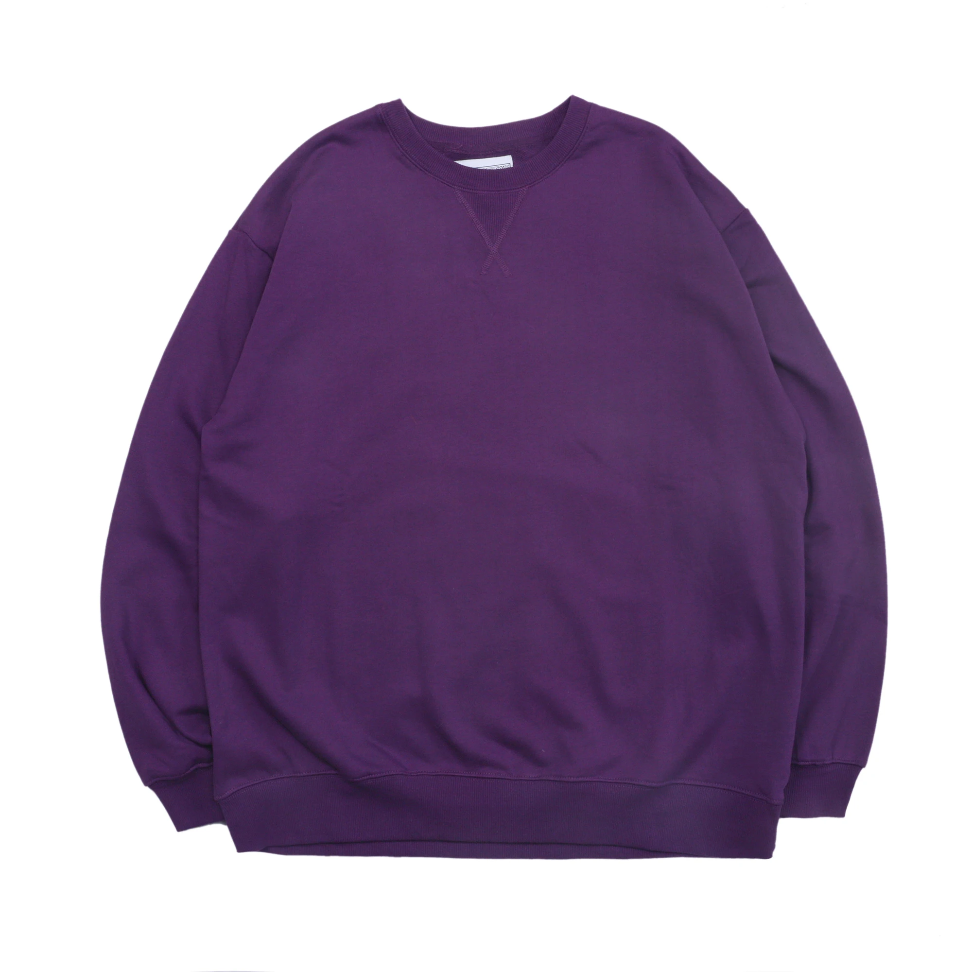 

Plain Blank Cotton Purple Mens Clothing V-Notch Pullover Fleece Sweatshirt Streetwear