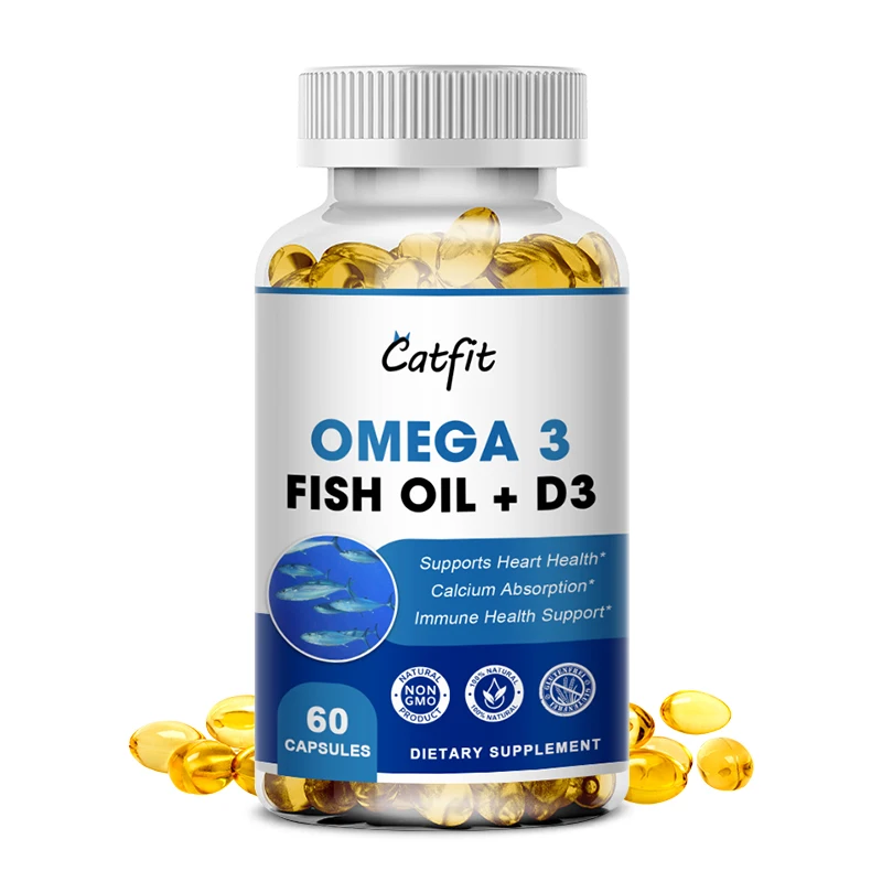 Catfit Omega-3 Fish Oil Rich In DHA and EPA Improve Bad Mood Relieve Stress Strengthen The Brain Improve Memory&Intelligence