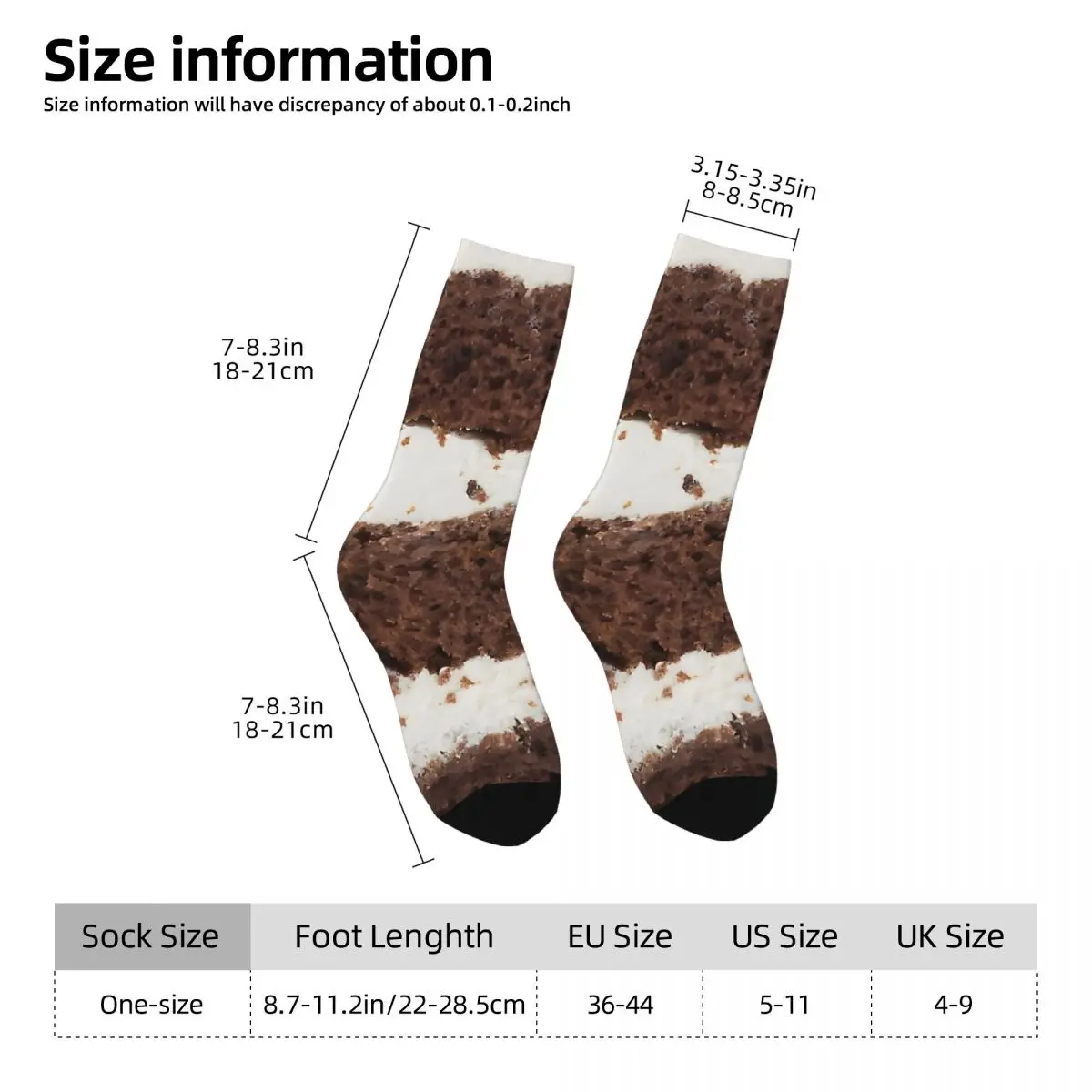 Vintage Black Forest Cake Men's Socks Funny Food Unisex Street Style Seamless Printed Funny Crew Sock Gift