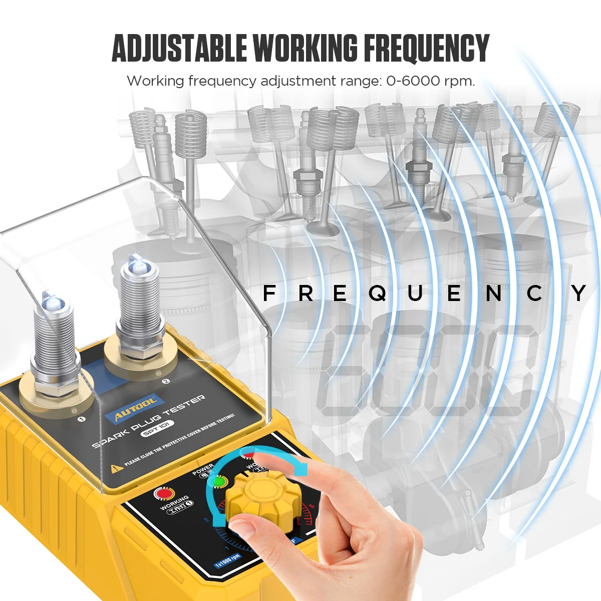 Autool spt101 Auto Zündkerzen tester 12V Fahrzeug werkzeug mit automatisch einstellbarem Doppel loch detektor Zündkerzen analysator 110V/220V – Detail 4