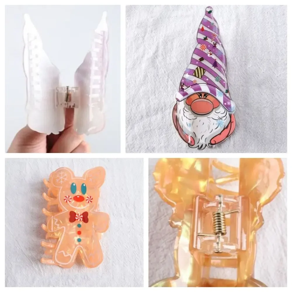 

Fashion Elk Christmas Hair Claw Snowman Cartoon Santa Claus Hair Clip Acetic Acid Cute Xmas Grab Clip Festival