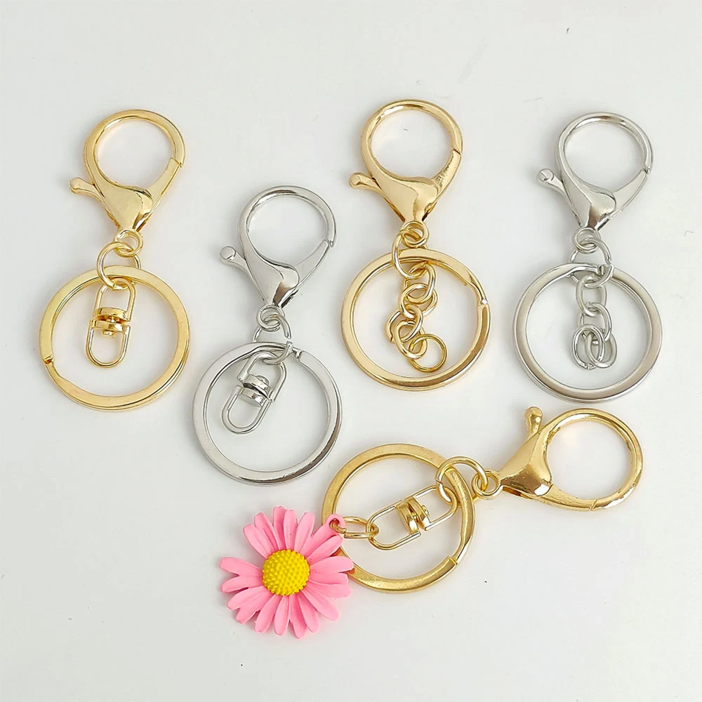 Classic Metal Lobster Clasp Key Hook Chain With Split Rings For DIY Keychain Jewelry Making