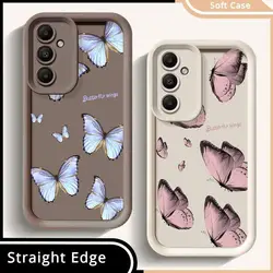 Red Blue Butterfly Phone Case for Samsung Galaxy A20 A71 A03 A50 A04e A51 A30 A10s A31 A04s A05s A21s A04 A20s Soft Cover