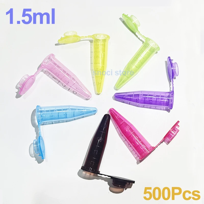1.5ml Microcentrifuge Tubes Graduated Micro Test Tubes with Snap Cap EP Centrifugal Tube Microtube Sample Vial for Lab，500pcs