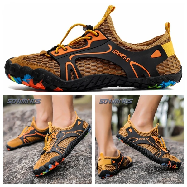 Men's Quick-Dry Breathable Aqua Shoes Men Women Couples Outdoor Beach Five Finger Swimming Hiking Wading Upstream Sneakers