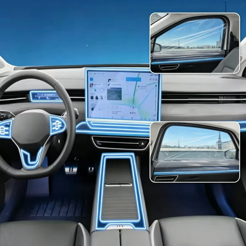 

Car Ashboard Multimedia Navigation Transparent Anti-Scratch Protection Film ID.7 VIZZION 2023-2025 Accessories For Volkswagen