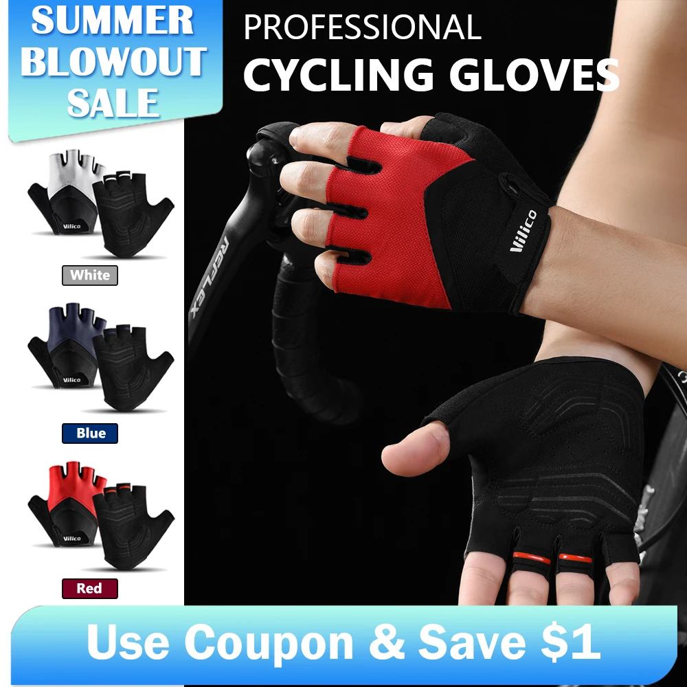 

Summer half-finger cycling gloves for men and women with thickened palm pads, non-slip and breathable outdoor sports gloves