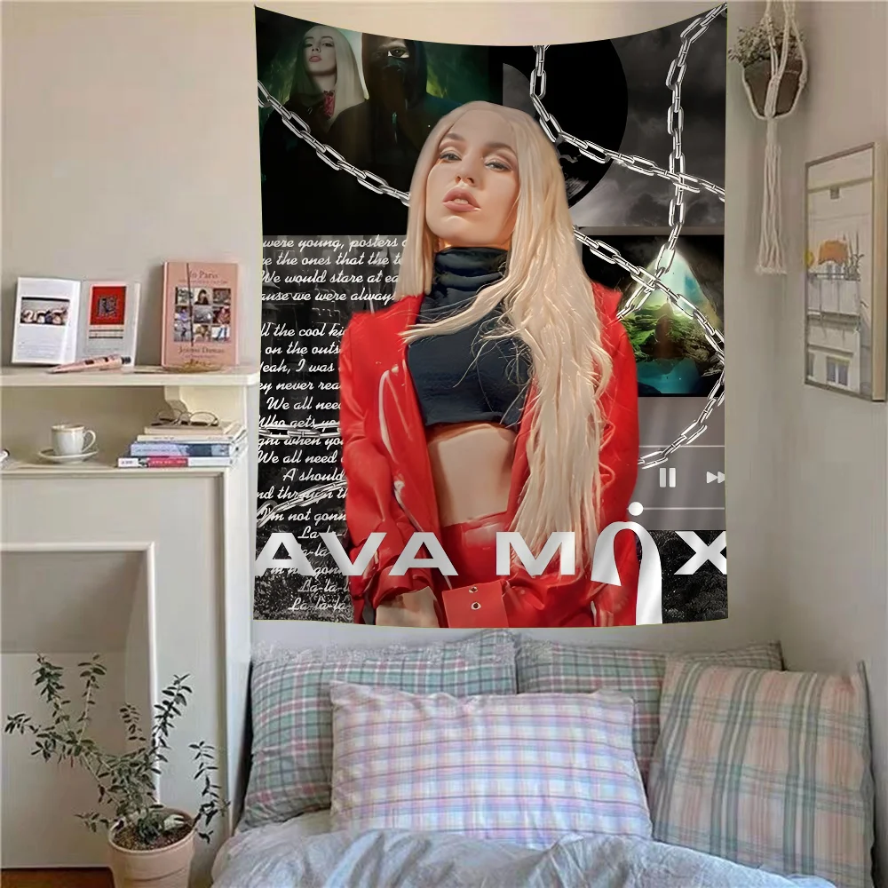 

Singer Ava Max Anime Tapestry Hanging Tarot Hippie Wall Rugs Dorm Home Decor