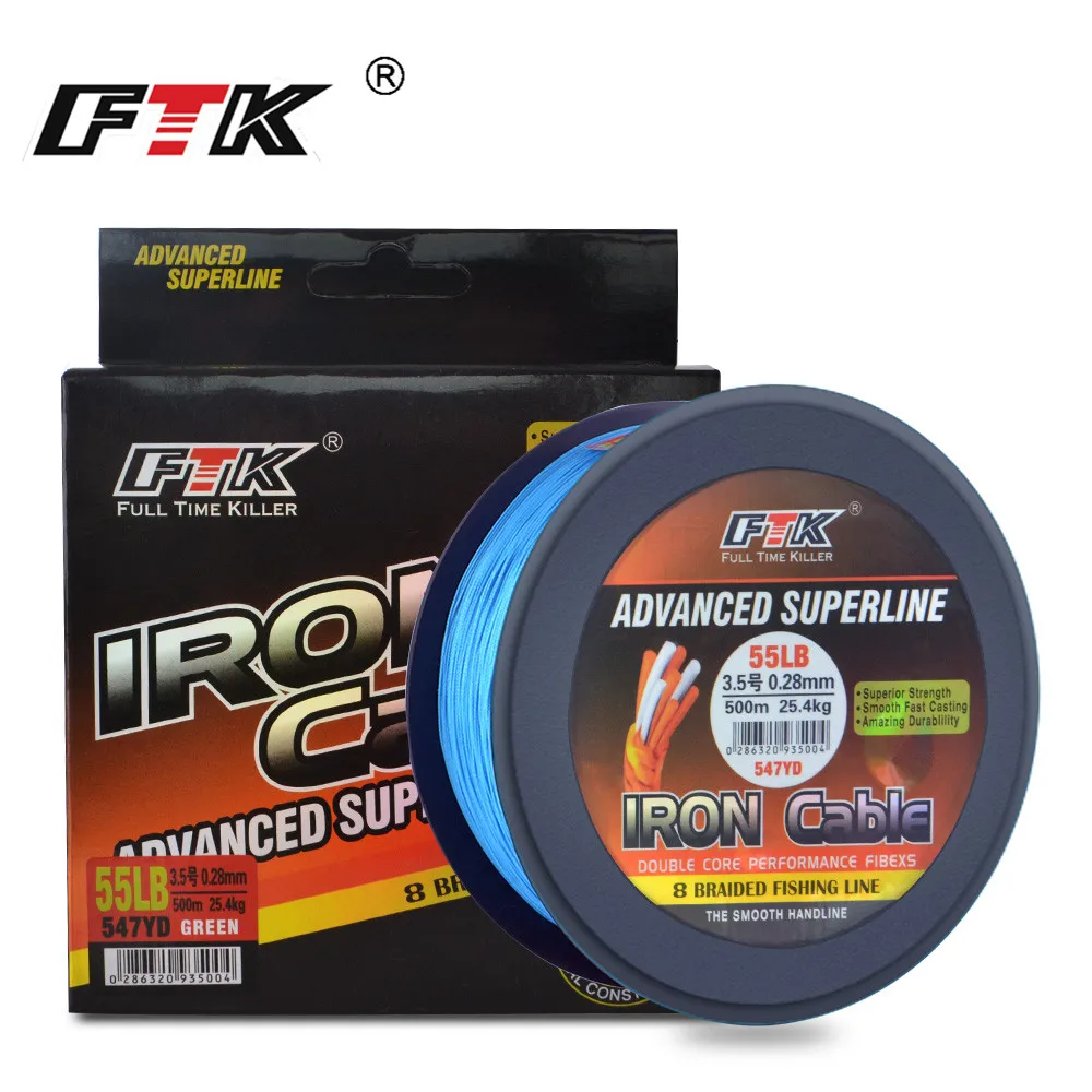 FTK Brand Fishing Line 150M 300M 500M 8 Strands Braided Fishing Line Multifilament PE Line 23-85LB