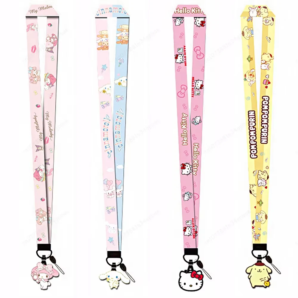 

ID Card Lanyard Neck Strap Cinnamoroll Melody Cartoon Badge Keychain for Pendant Key ID Badge Holder Key Ring