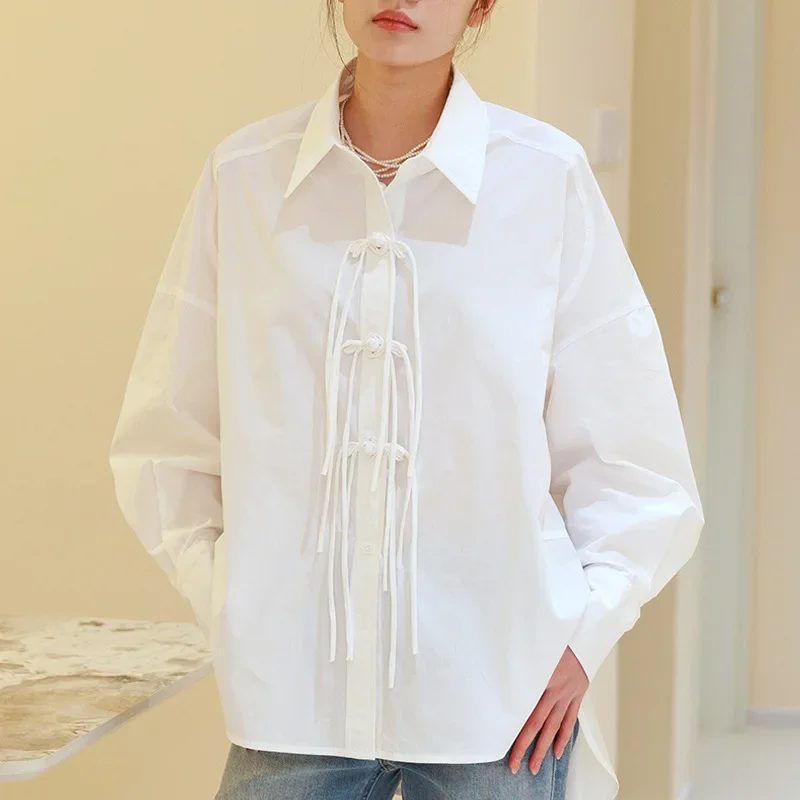 Fashionable Long Sleeve Shirt With Fringed Button Dyanneer Spring Season M Home Fashion Top Thirteen Row Southern Oil