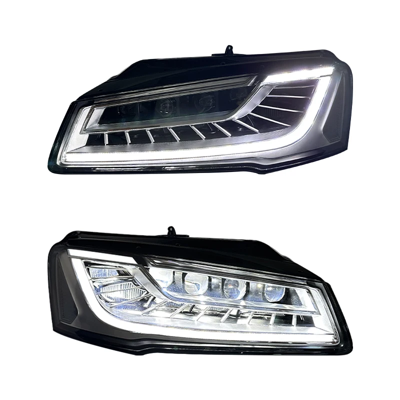 

For Audi A8 D4 2011-2017 Car Accessories LED Headlight Durable Modified Audi S8 D4 Retro Fit Head Lamp Front 4 Lens DRL