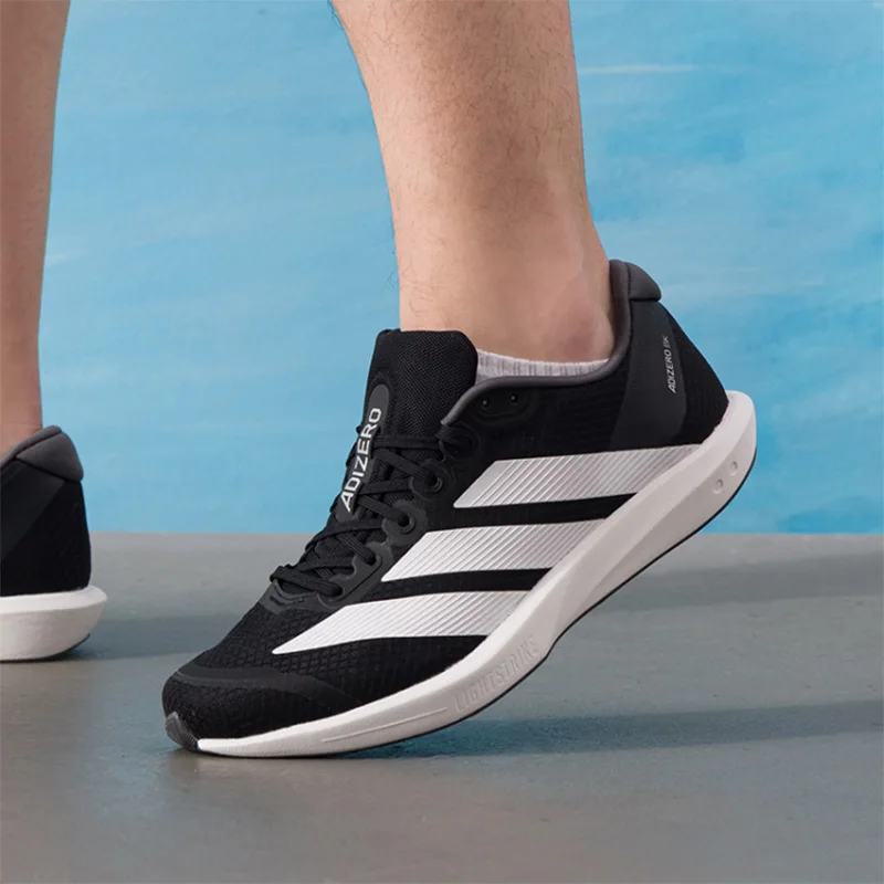 adidas  Adizero Lightspring Lightweight Running Shoes  Black White Breathable Mesh Marathon Athletic Trainers Men Women JP6528