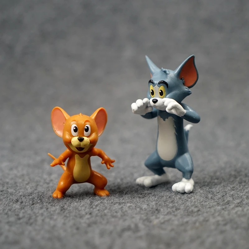 Anime Toms and Jerrys Action Figures Classic Cartoon Cat Mouse Model Toys Cute Desktop Ornaments Collectible Toy Children\'s Gift