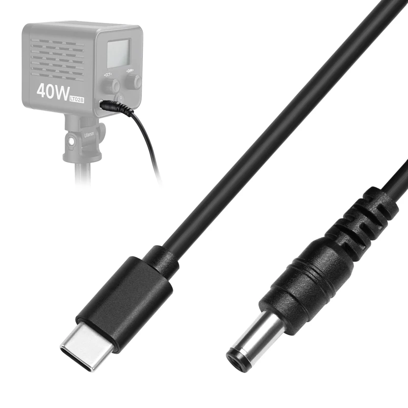 Ulanzi 20V 1.5M DC to Type-C Charging Cable Only for Ulanzi LT028 40W COB Light Charging Adapter Power Bank