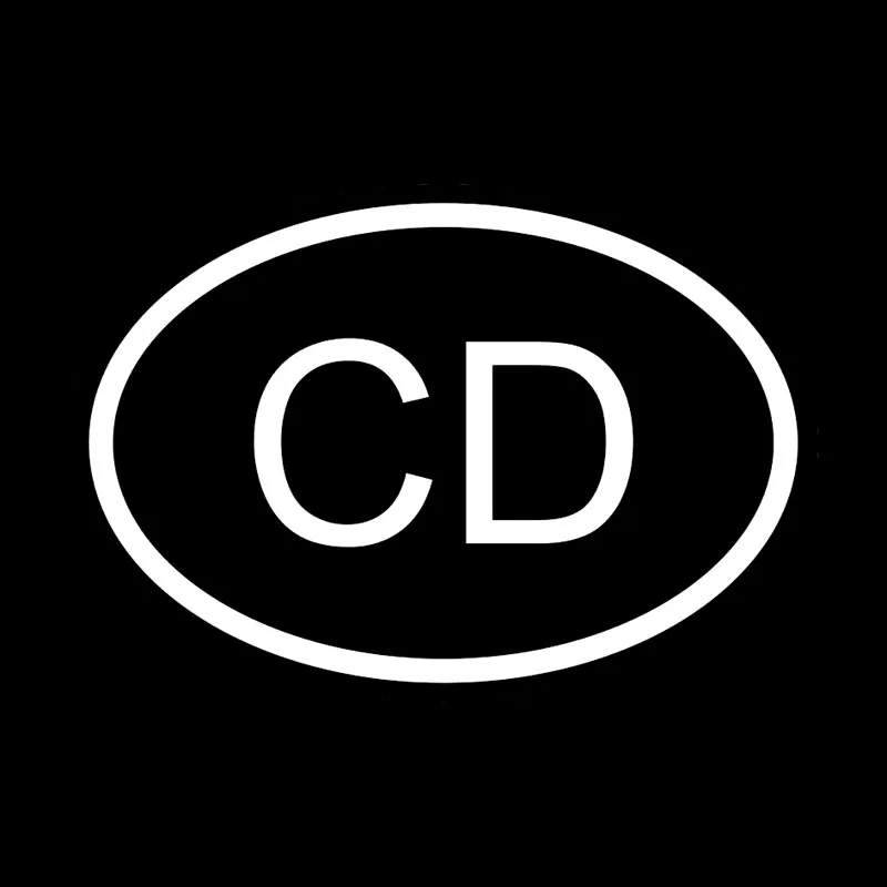 

JP personalized car decal for CD Democratic Republic of Congo country code Oval Black / silver waterproof sticker 13cm * 9cm