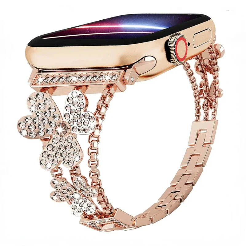 

Браслет металлический для Apple Watch 9 8 7 45 мм 41 мм 6 5 4 SE 10 46 мм 42 мм