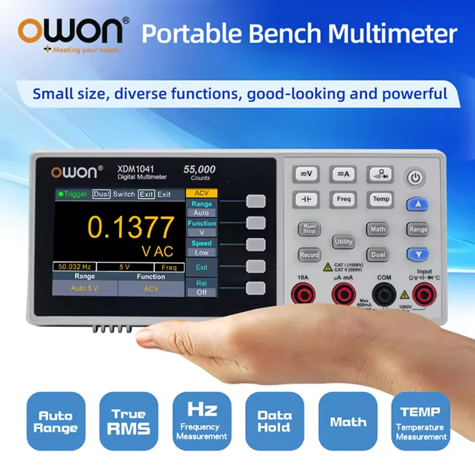 

OWON XDM1041/XDM1241 Digital Multimeter 4 1/2 Portable Bench LCD Multimeter True RMS AC/DC Current Voltage Benchtop Measurement