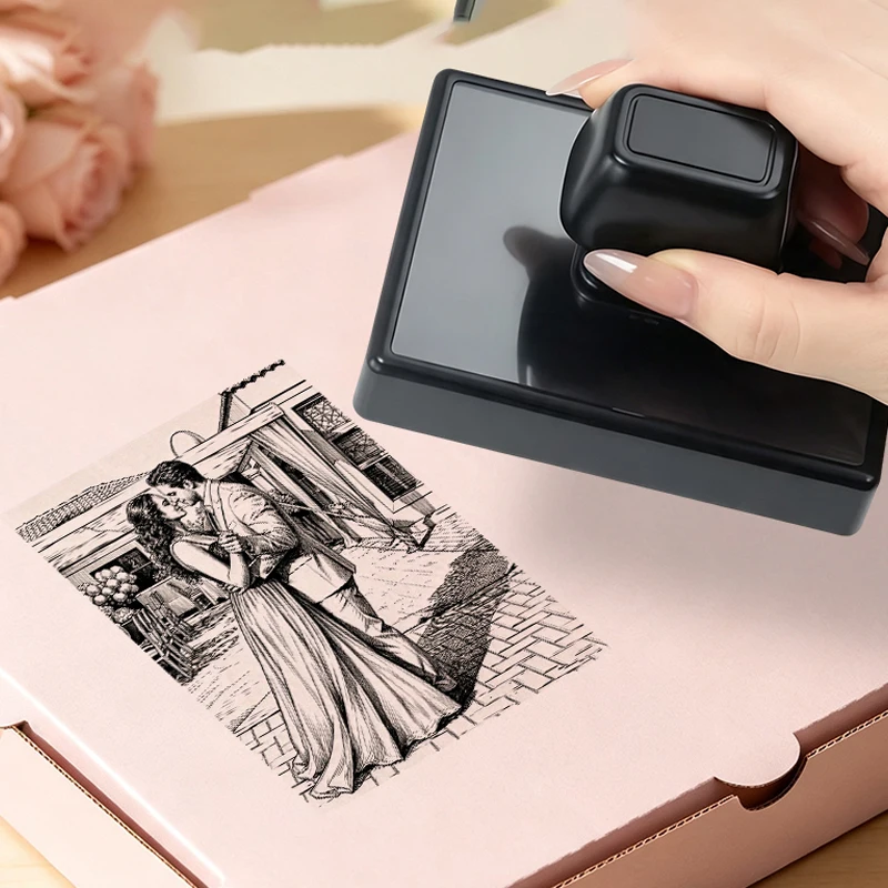Custom Large‑Size Self‑Inking Rubber Logo Stamp, Custom Big Graphic Pattern for Keepsake Souvenirs and Easy Daily Goods Marking - view 5