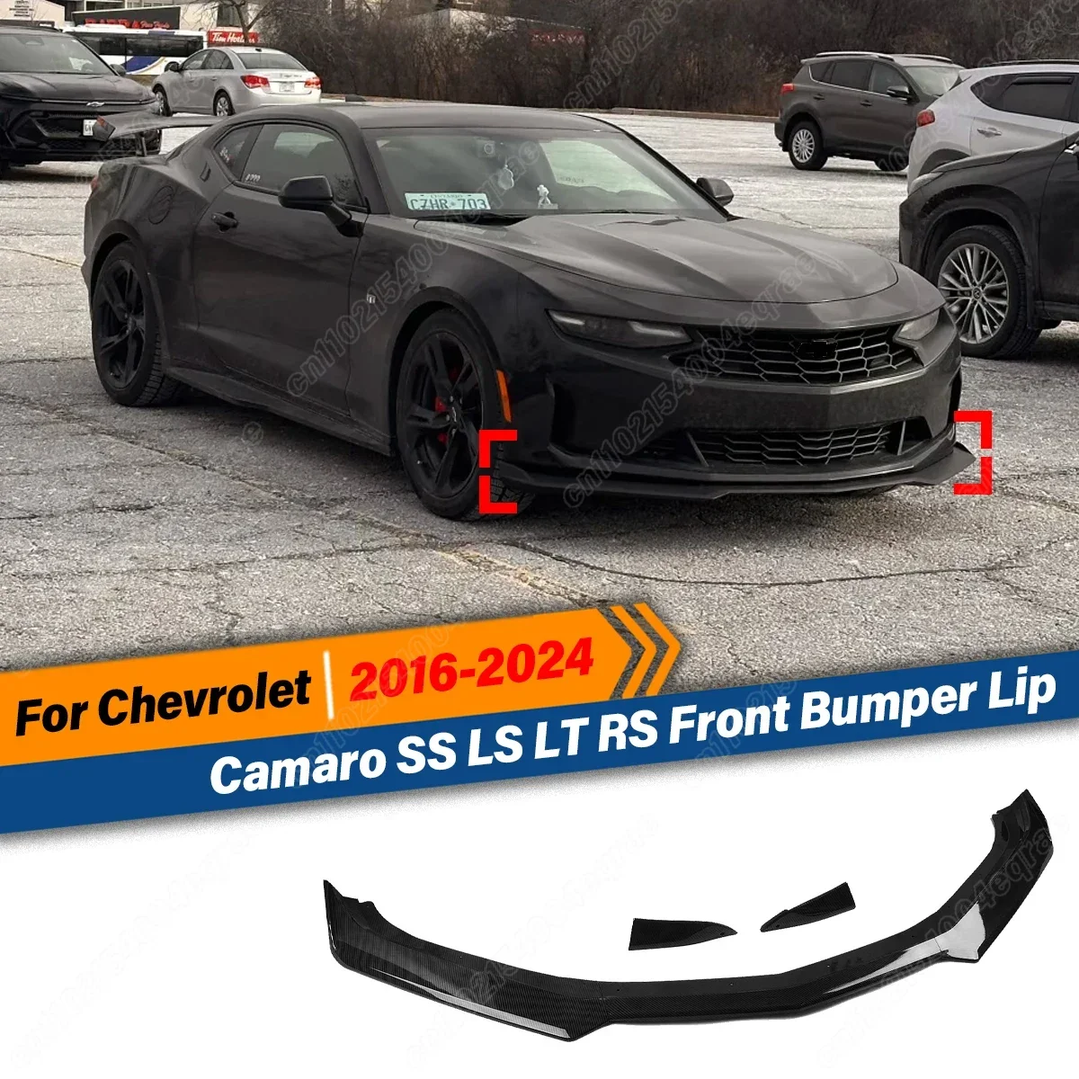 

Нижний сплиттер переднего бампера для Chevrolet Chevy Camaro SS LS LT RS 2016 2017 2018 2019 2020 2021 2022 2023 2024 Комплект кузова автомобиля