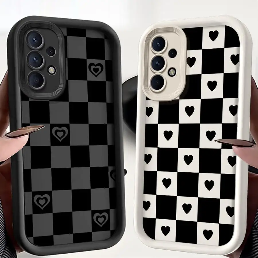 Phone Cover Case for Samsung Galaxy A23 A12 A13 A53 A54 A51 A73 A15 A16 A35 A36 A56 A34 A26 A32 A71 A72 Heart Shaped Cubes 