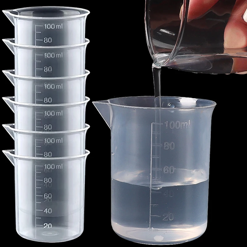 1/3Pcs Plastic Measuring Cup Clear Scale Beaker Lab Chemical Measuring Cups Baking Beaker Liquid Measure Jugs Kitchen Container