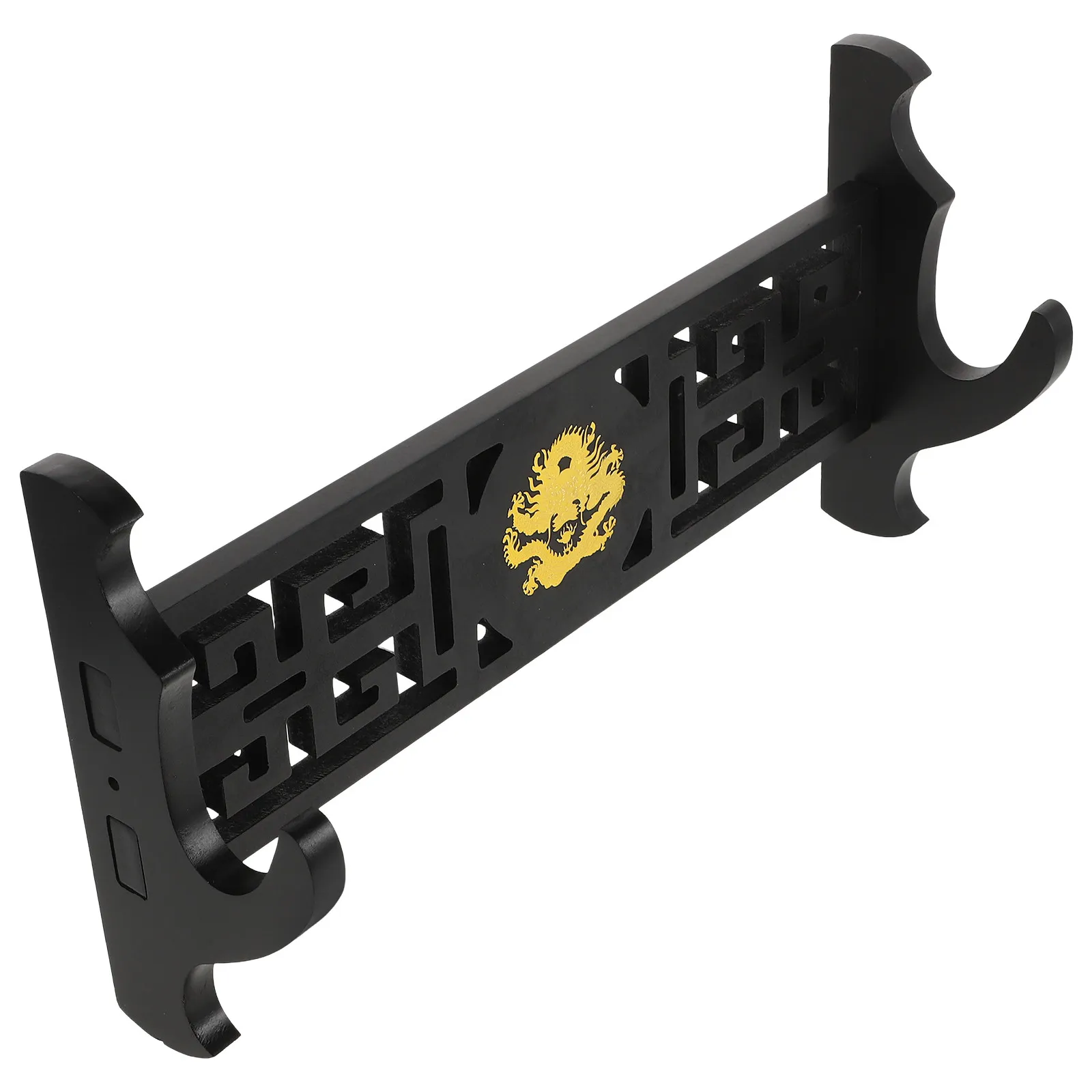 Elegant Wooden Rack Wall Mounted Display Stand for Swords Carved Design Space Saving Decorative Holder for Living