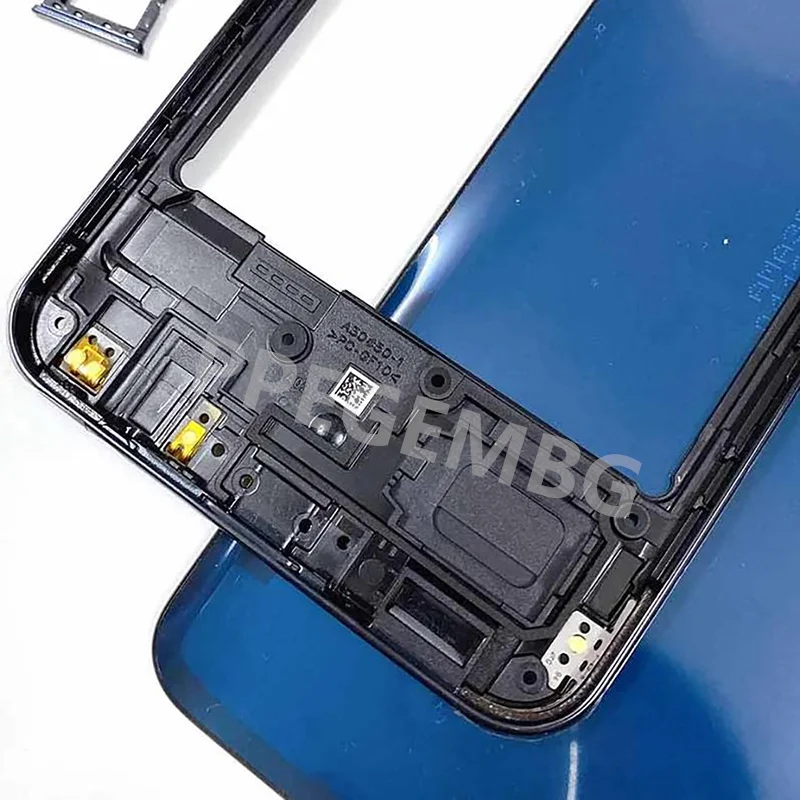 Carcasa de Marco medio para Samsung Galaxy A30, A305, carcasa de batería, tapa de carcasa, Panel trasero, cámara, ranura Sim de vidrio, nuevo