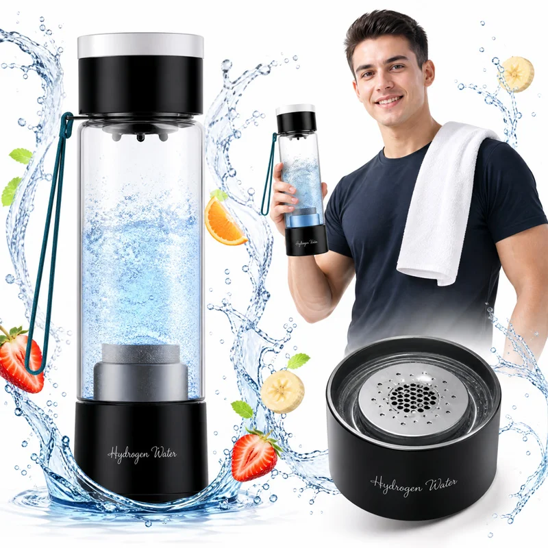 Low Frequency 7.83 Hz Hydrogen Water Generator Bottle PEM Dual Chamber Tech H2 Maker Lonizer Electrolysis Cup with Backwash
