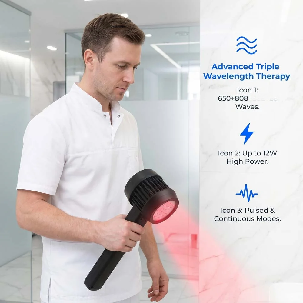 

5W High Power LLLT Laser Therapy Device 650nm 808nm Rechargeable for Sports Injury Pain Relief Human & Pets Home Use