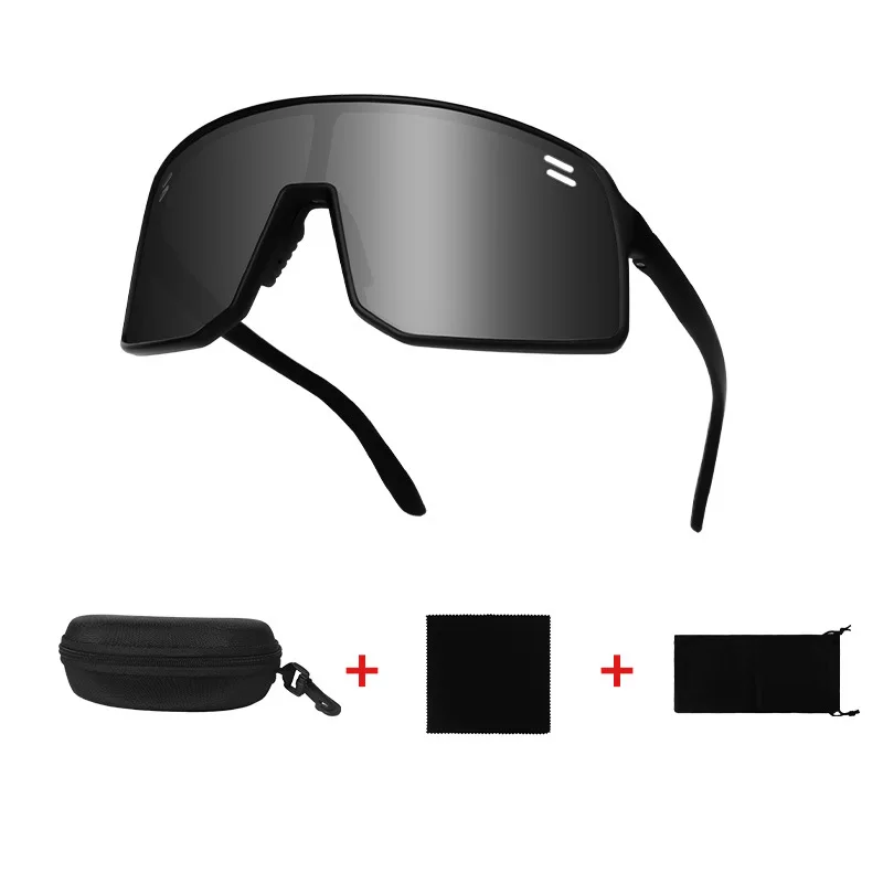 Polarized Photochromic Cycling Glasses Lightweight TR90 Frame Wide PC Lens Sports Sunglasses for Bike Golf Running Driving