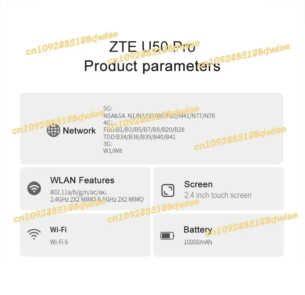 NEW Original Portable WiFi 5G Router MU5120 WIFI 6 10000mAh 3600Mbps NSA+SA Mobile Hotspot 5G Router With Sim Card Slot