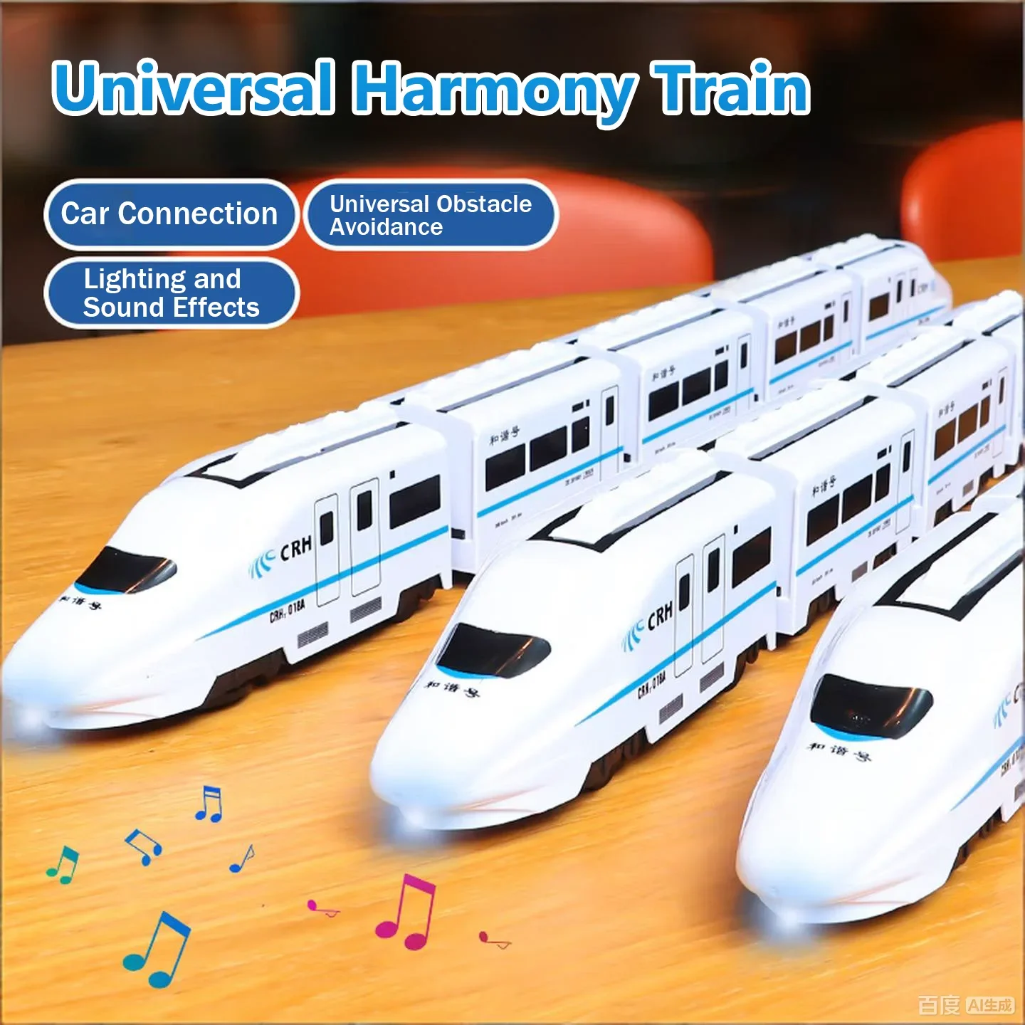 Giocattolo del treno ferroviario ad alta velocità fai-da-te per bambini con luci e suoni, set di treni modello elettrico giocattolo per veicoli educativi per regalo di compleanno per ragazzi