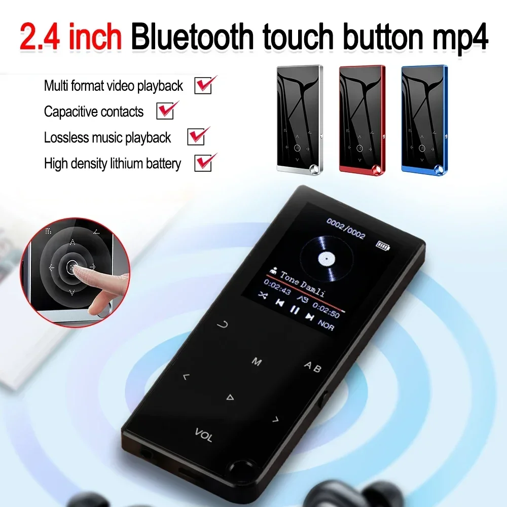 2.4 inch Screen HiFi Portable Audio Walkman with FM/eBook/Recorder/MP4 Video Player New Bluetooth 5.0 Lossless MP3 Music Player