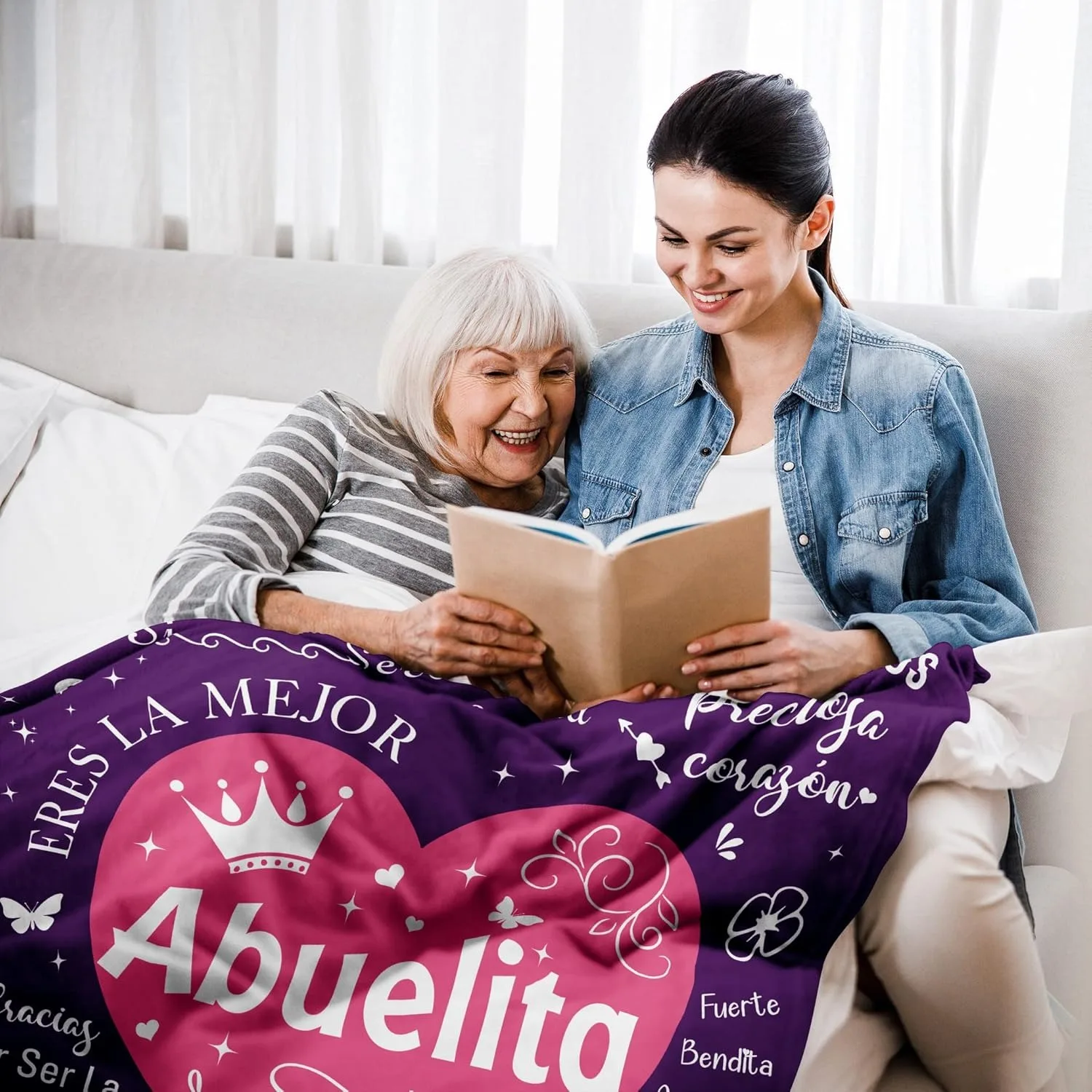 هدايا الجدة باللغة الإسبانية أبويلا هدايا أبويليتا بطانية لمهرجان الجدة هدايا عيد الميلاد Regalos para Abuela/Abuelita رمي #5
