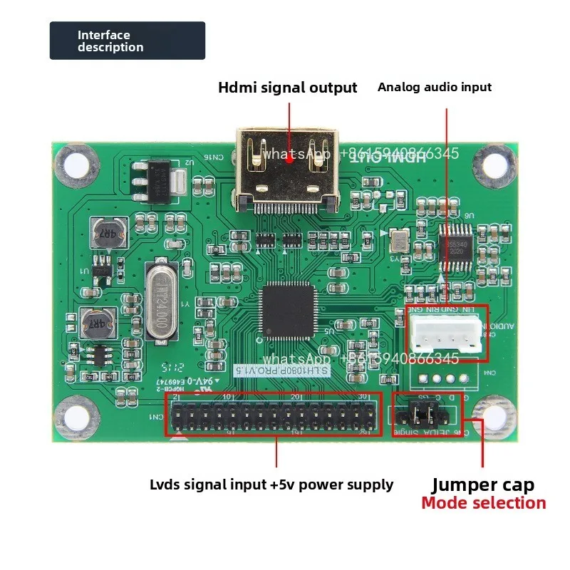 LVDS to HDMI adapter board lvds to hdmi output supports multiple resolutions, standard 720P 1080P