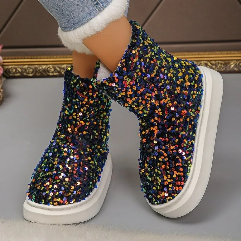 Sequin Snow Boots W… - image